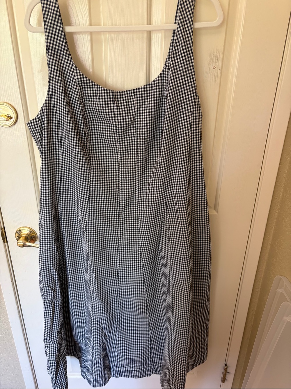 a new day Black and White Gingham Midi Dress